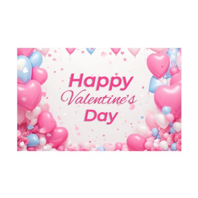 Плакат для свята "Happy Valentine" кульки  75х120 см