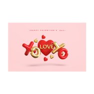 Плакат для праздника "Love" крестики-нолики 75х120 см