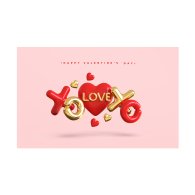 Плакат для праздника "Love" крестики-нолики 75х120 см