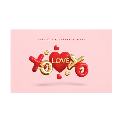 Плакат для праздника "Love" крестики-нолики 75х120 см