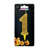 Свеча-цифра "1" золото магическое