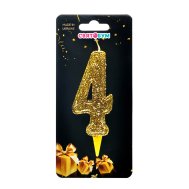 Свеча-цифра "4" золото магическое Свеча-цифра "4" золото магическое