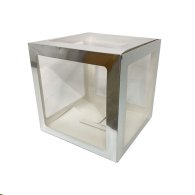 Коробка для декора прозрачная серебро 30х30 см