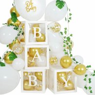 Напис для коробок "Baby" білий 10х10 см 