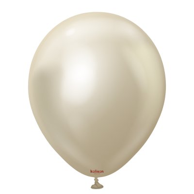 Латексные шарики 12" хром белое золото (Mirror White Gold) Kalisan 