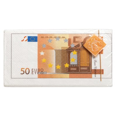Салфетки "50 евро" 33х33 см 10 шт Салфетки "50 евро" 33х33 см 10 шт
