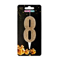 Свеча-цифра "8" золотое капучино