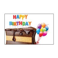 Плакат для свята "Happy Birthday" шматочок торта 75×120 см