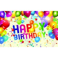 Плакат для праздника "Happy Birthday" шарики серпантин 75х120 см