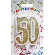 Свічка-цифра ювілейна "50" золото