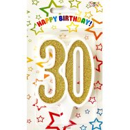 Свеча-цифра юбилейная "30" золото Свеча-цифра юбилейная "30" золото