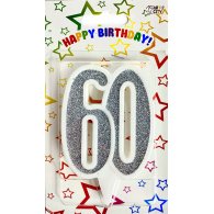 Свічка-цифра ювілейна "60" срібло