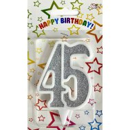 Свеча-цифра юбилейная "45" серебро Свеча-цифра юбилейная "45" серебро