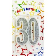 Свеча-цифра юбилейная "30" серебро Свеча-цифра юбилейная "30" серебро