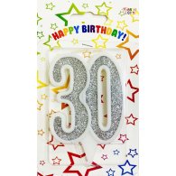 Свічка-цифра ювілейна "30" срібло