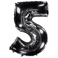 Фольгированный шар цифра "5" чёрный 40" FlexMetal