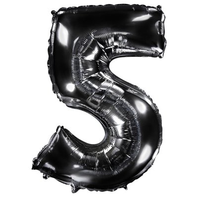 Фольгированный шар цифра "5" чёрный 40" FlexMetal
