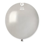 Латексна кулька 19" металік 38 срібло Gemar