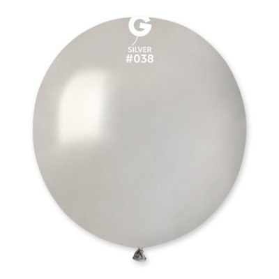 Латексна кулька 19" металік 38 срібло Gemar