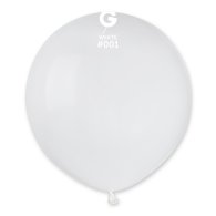 Латексный шарик 19" пастель 01 белый Gemar