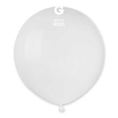 Латексный шарик 19" пастель 01 белый Gemar