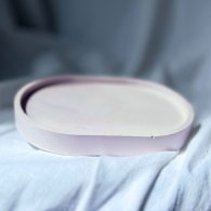 Подставка гипсовая овальная мрамор лаванда 10,5х15х1,6 см