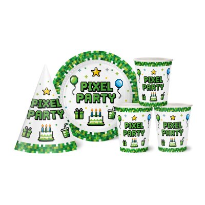 Набір посуду з ковпачками "Pixel Party" на 10 осіб Набір посуду з ковпачками "Pixel Party" на 10 осіб