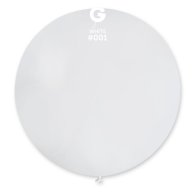 Латексный шарик 31" пастель 01 белый Gemar 