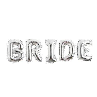Фольгована кулька-напис "Bride" срібло 40" Китай в упаковці Фольгована кулька-напис "Bride" срібло 40" Китай в упаковці
