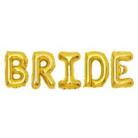 Фольгована кулька-напис "Bride" золото 40" Китай в упаковці Фольгована кулька-напис "Bride" золото 40" Китай в упаковці