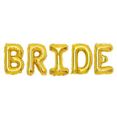 Фольгована кулька-напис "Bride" золото 40" Китай в упаковці Фольгована кулька-напис "Bride" золото 40" Китай в упаковці