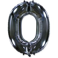 Фольгированный шар цифра "0" чёрный 40" FlexMetal