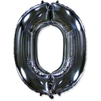 Фольгированный шар цифра "0" чёрный 40" FlexMetal