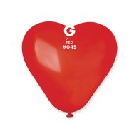 Латексные шарики-сердца 6" пастель 45 красный Gemar 