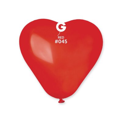 Латексные шарики-сердца 6" пастель 45 красный Gemar 