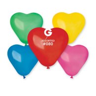 Латексные шарики-сердца 6" пастель 80 ассорти Gemar 