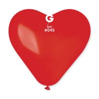 Латексные шарики-сердца 17" пастель 45 красный Gemar 