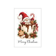 Міні-листівки "Merry Christmas" гном в чашці 10 шт Міні-листівки "Merry Christmas" гном в чашці 10 шт