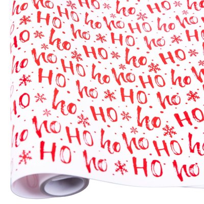 Бумага подарочная новогодняя "Ho-ho-ho" 70 см х 10 м