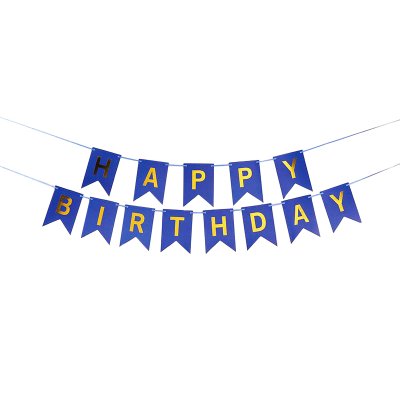 Гірлянда паперова "Happy Birthday" синя