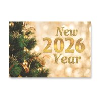 Плакат для праздника "New Year 2026" новогодняя елка 75х120 см