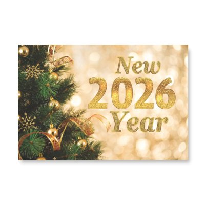 Плакат для праздника "New Year 2026" новогодняя елка 75х120 см