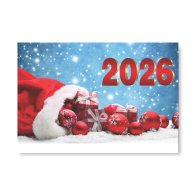 Плакат для праздника "2026" мешок с подарками 75х120 см