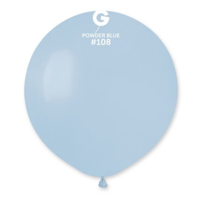 Латексный шарик 19" пастель без полос 108 пудрово-голубой Gemar