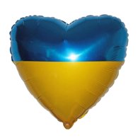 Фольгированный шар сердце "Украинский флаг" 18" FlexMetal