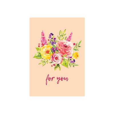 Міні-листівки "For you" квіти 10 шт