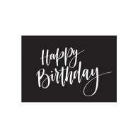Мини-открытки "Happy birthday" на черном 10 шт
