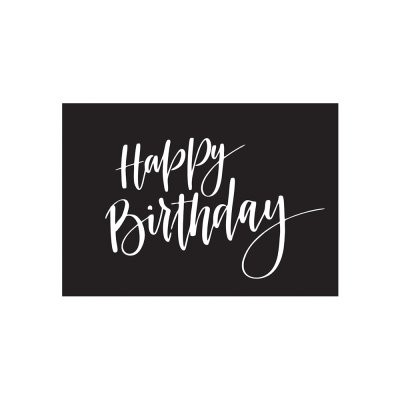 Мини-открытки "Happy birthday" на черном 10 шт