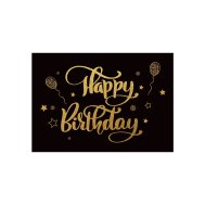 Мини-открытки "Happy birthday" золото на черном 10 шт Мини-открытки "Happy birthday" золото на черном 10 шт