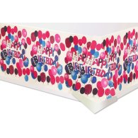 Скатерть "Happy Birthday" на белом